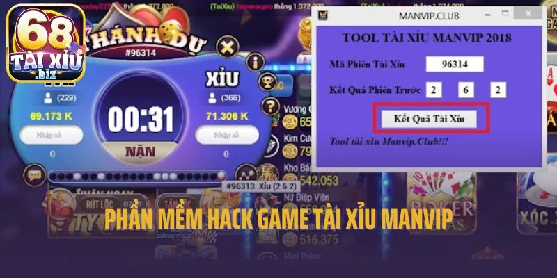 Phần mềm hack game tài xỉu Manvip